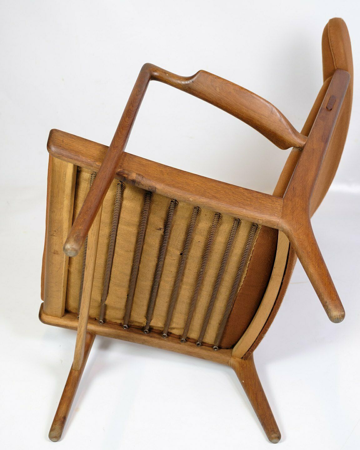 photo furniture Armchair Model Ap 15 In Oak & Upholstered In Orange Fabric By Hans J. Wegner For Ap Stole In 1950s