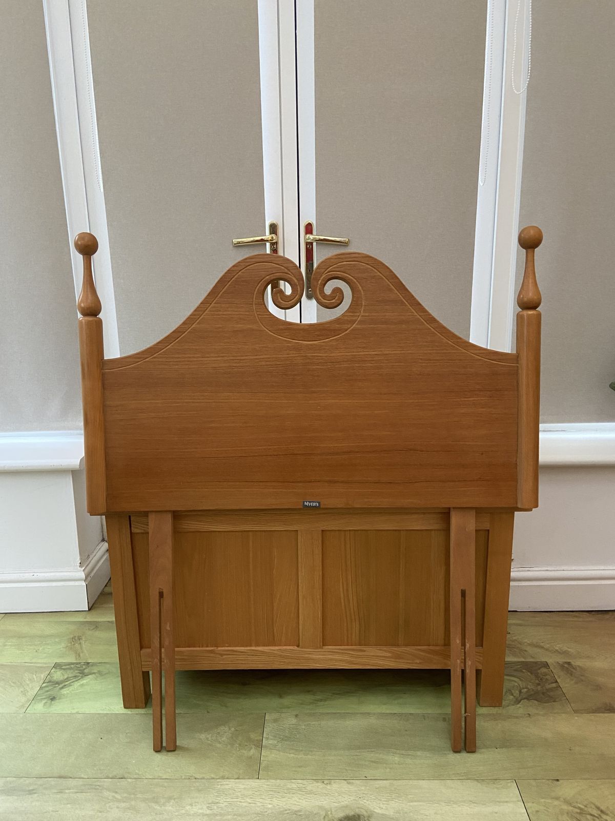 Charming Mid Century Teak Headboard, In Excellent Condition, By Myers. photo vintage