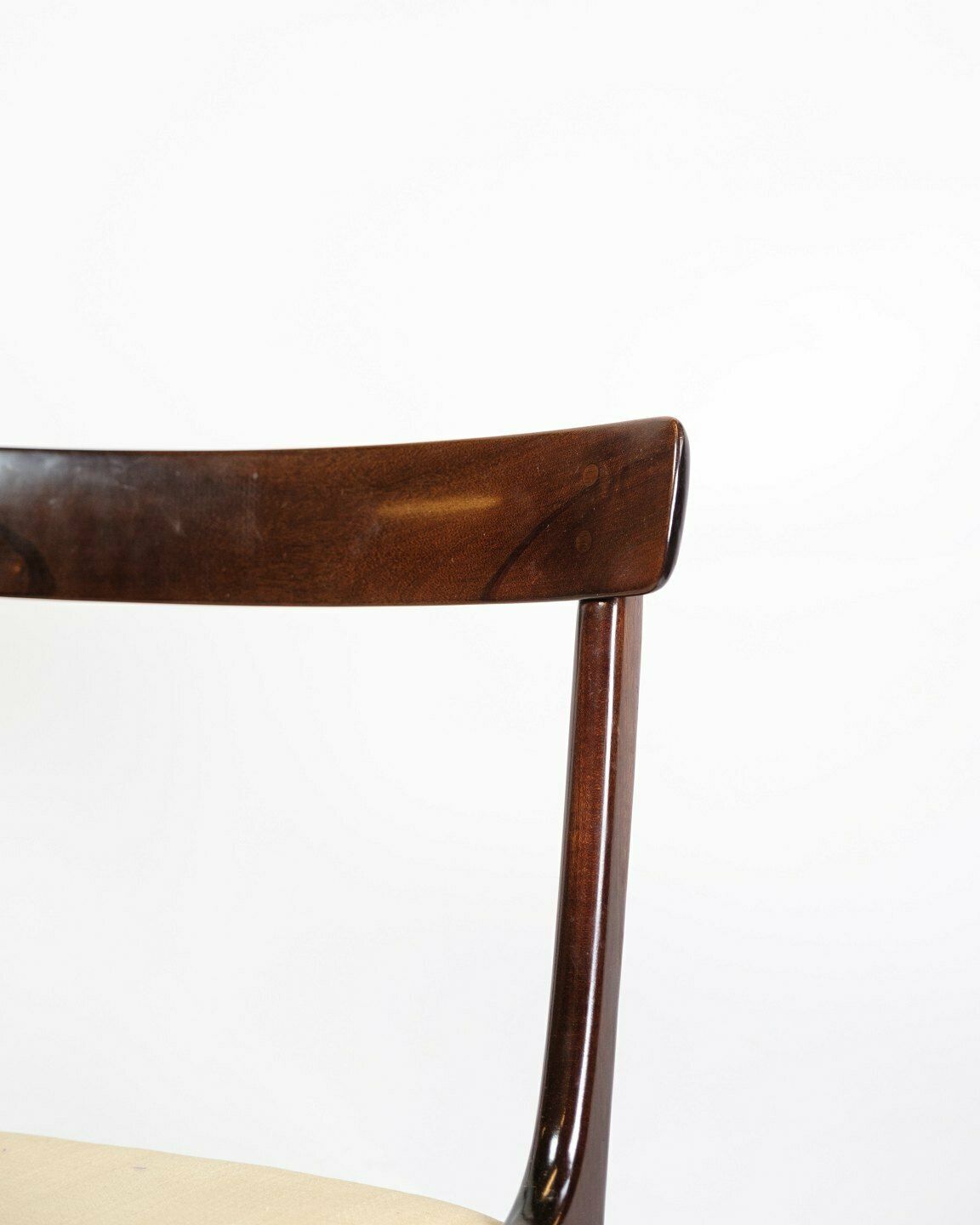 Set Of 6 Dining Chairs Model Rungstedlund In Mahogany & Upholstered In Light Fabric By Ole Wanscher For P. Jeppesen From 1960s photo 2385.0