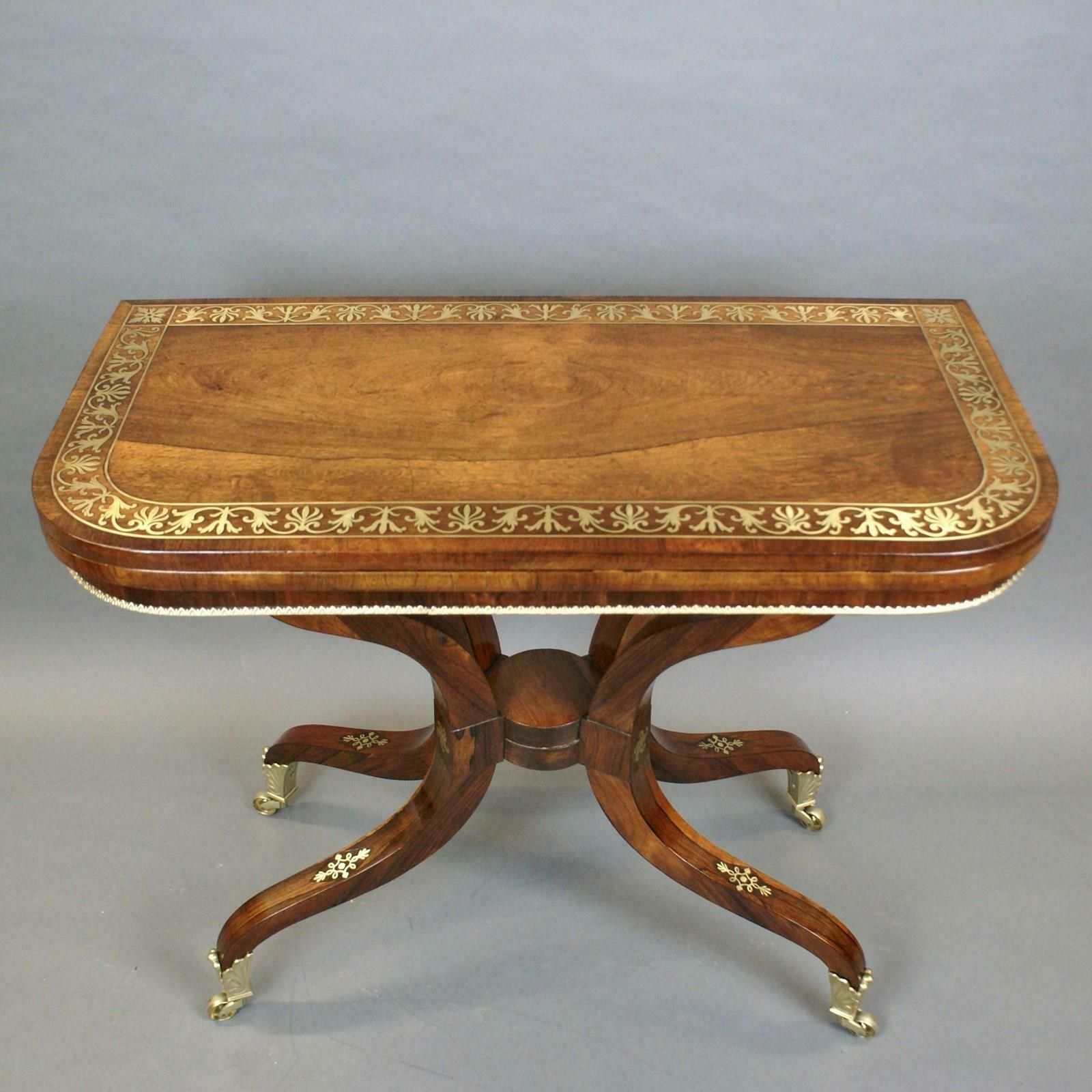 A Fine Pair Regency Rosewood Card Tables Attributed To George Oakley photo furniture