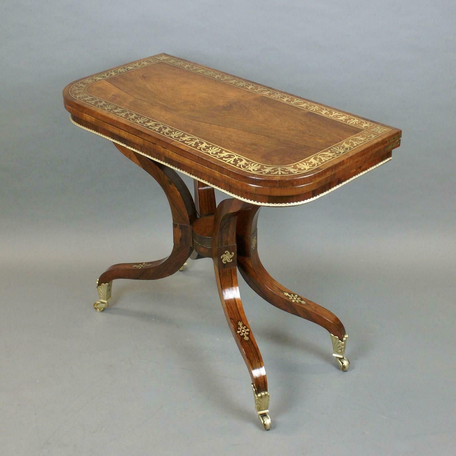 A Fine Pair Regency Rosewood Card Tables Attributed To George Oakley photo 16225.0