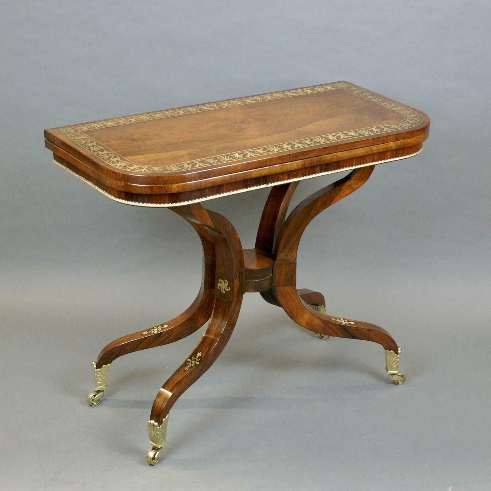 A Fine Pair Regency Rosewood Card Tables Attributed To George Oakley photo buy
