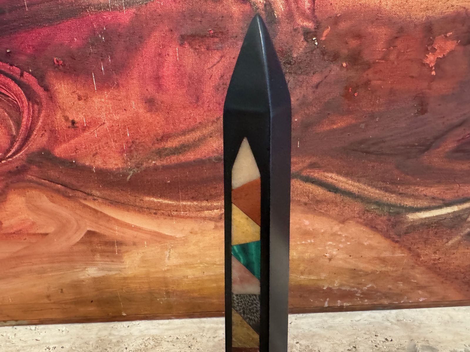 Pair Of 19th Century Ashford Black Marble And Pietra Dura Obelisks photo Home Decor