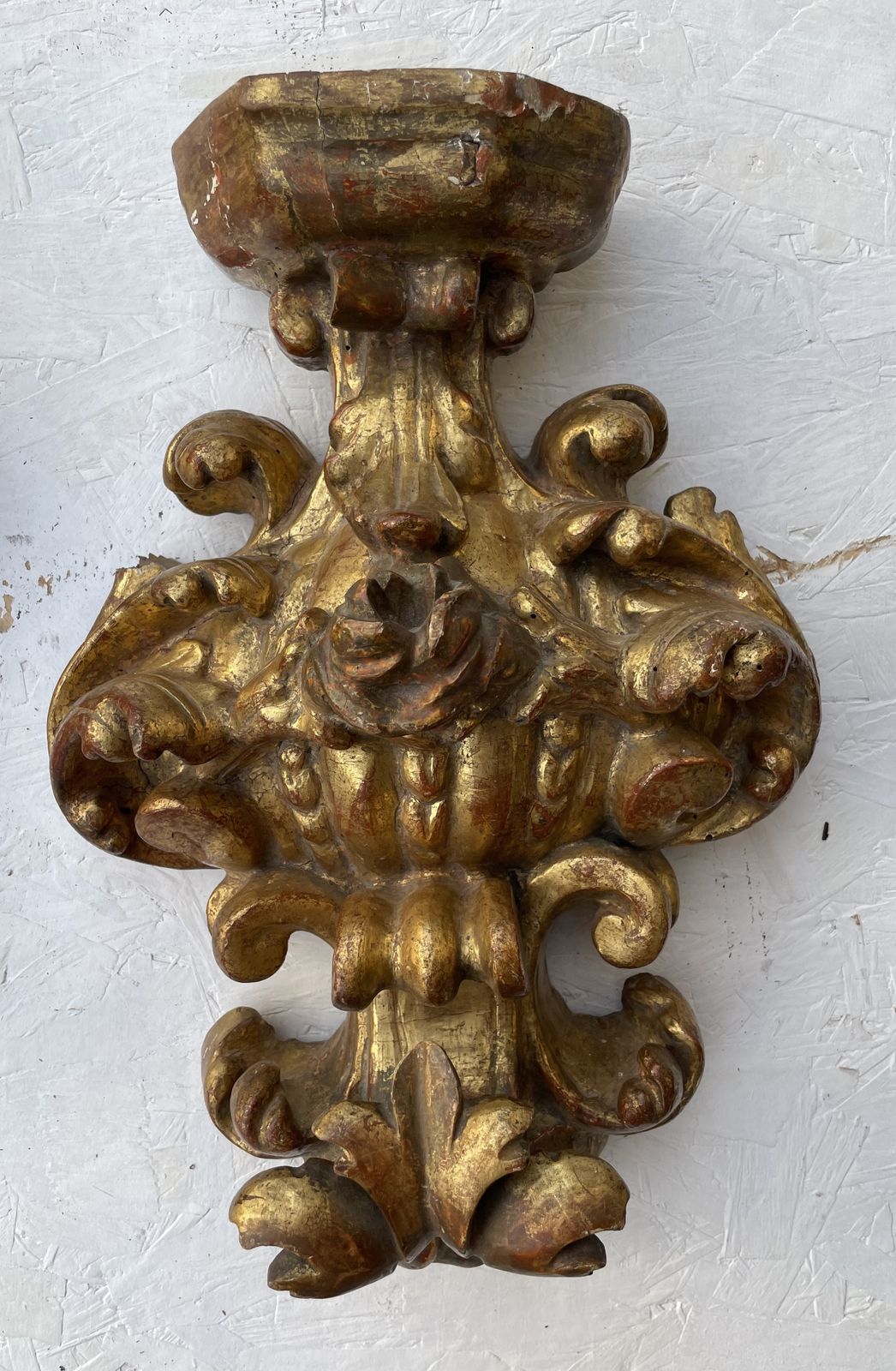 A Pair Of Italian Giltwood Wall Appliques 18th/19th Century 39cm High Excluding Shade 70cm High photo 850.0