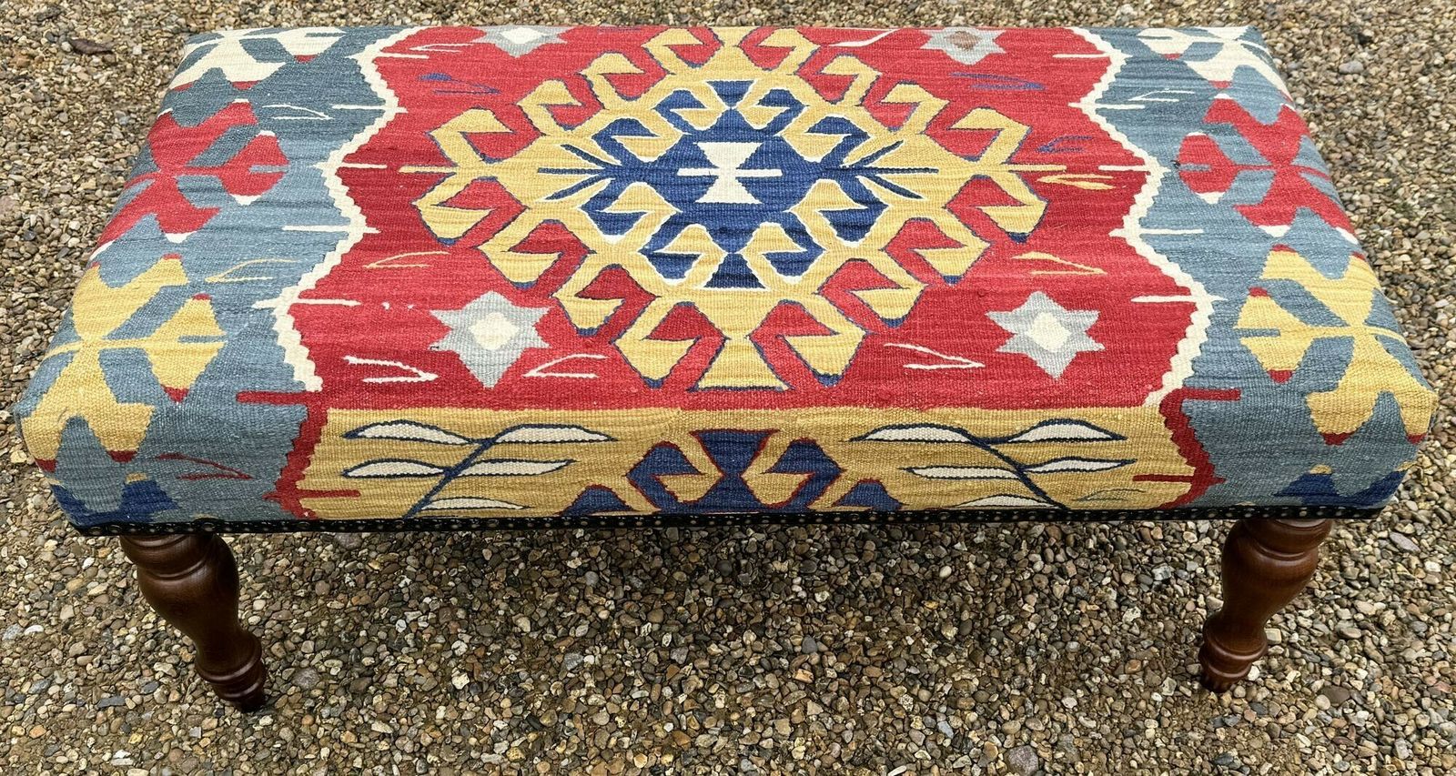 Kilim Covered Stool 0.90m X 0.46m X H0.40m photo for sale