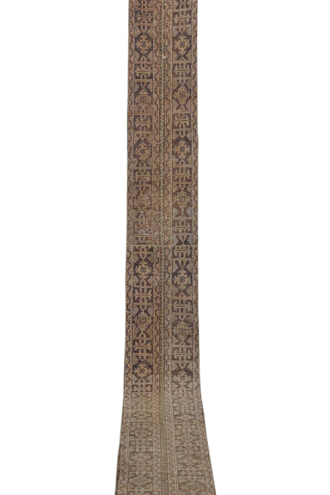 Neoclassical Style Vintage Turkish Oushak Runner, Extra Long Hallway Runner 1'7'' X 18'3'' photo furniture