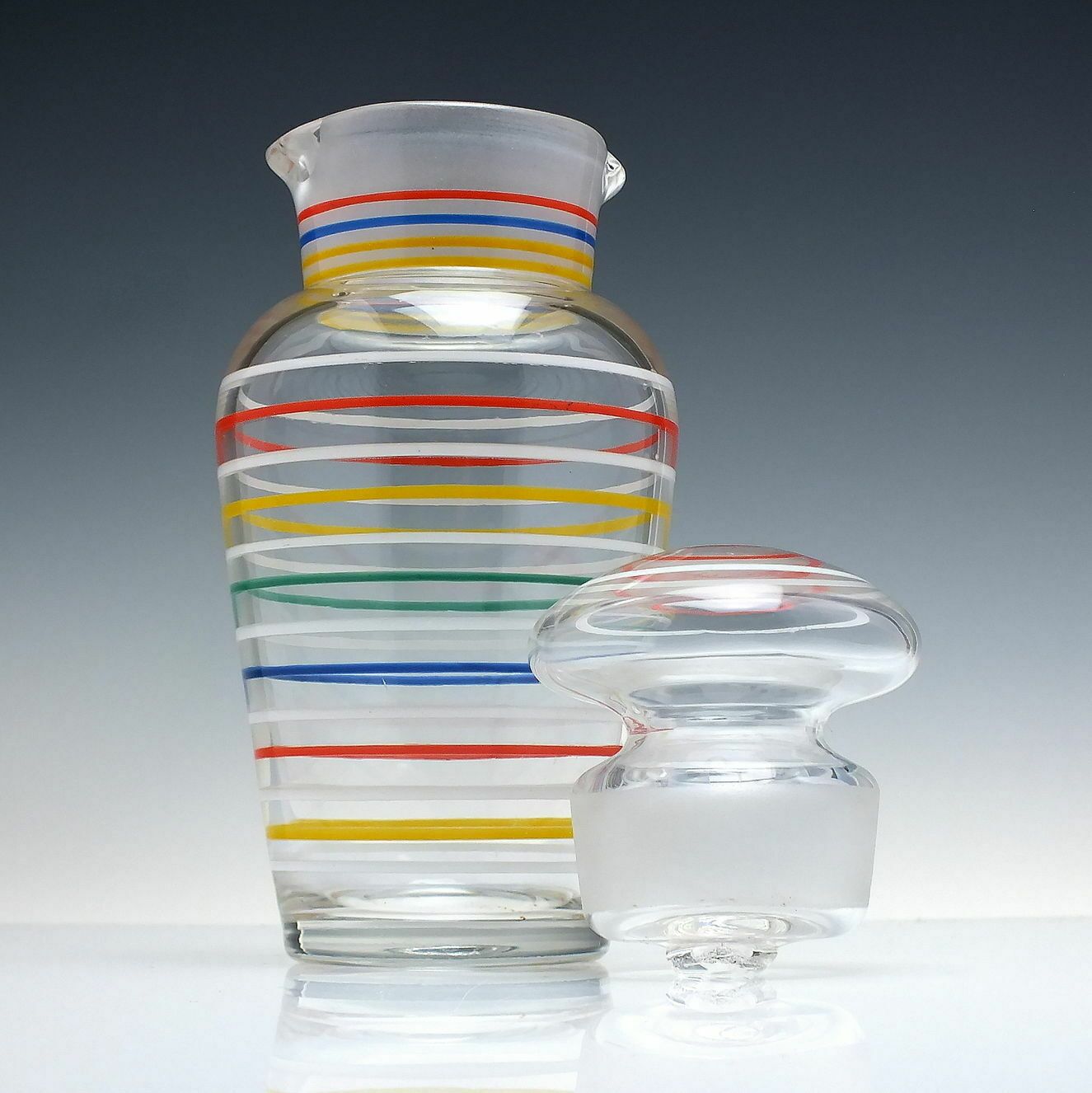 Art Deco Harliquin Glass Cocktail Decanter & Shaker C1930 60 photo furniture