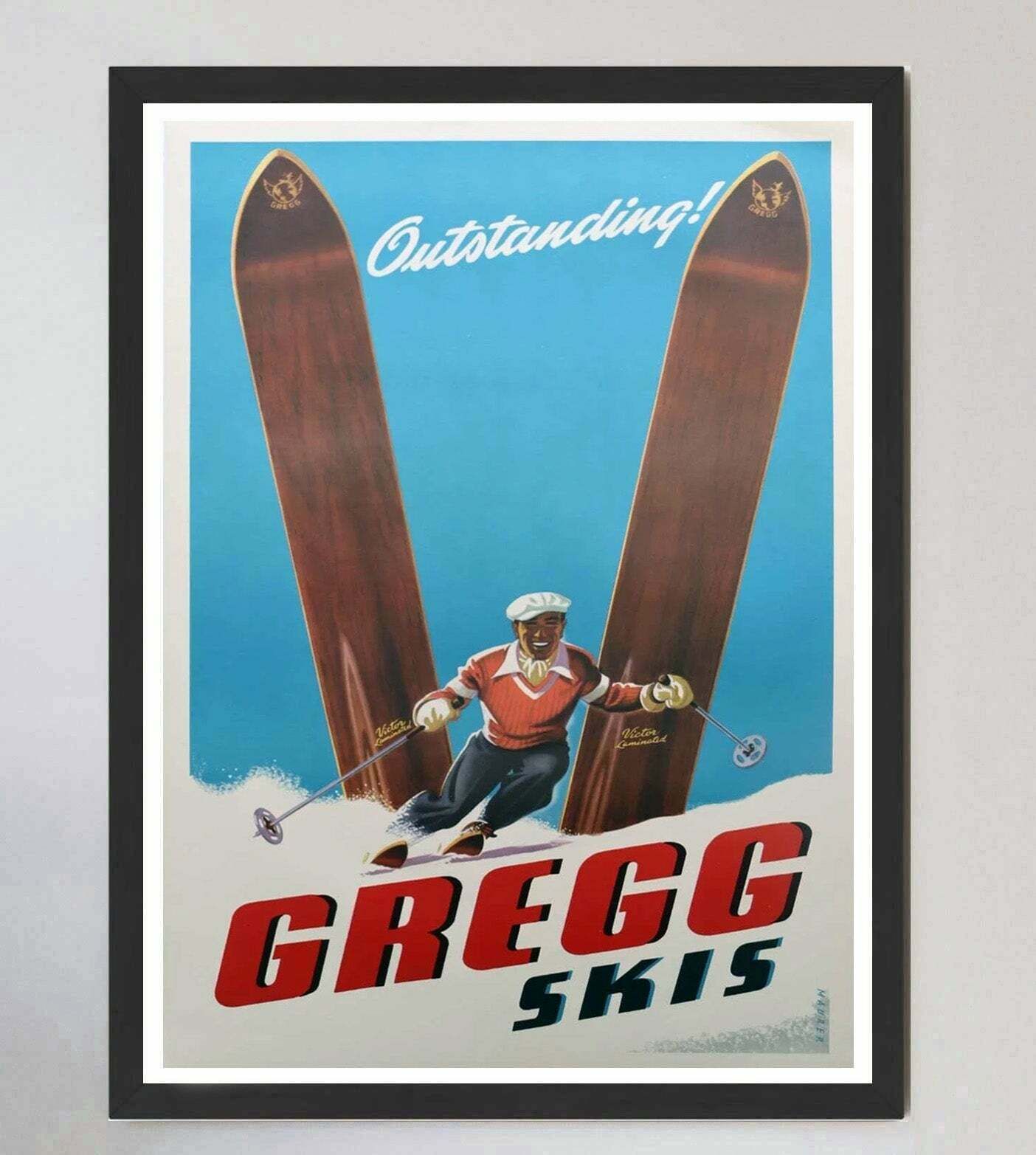 Gregg Skis Vendor 1980 Original Vintage Poster photo furniture