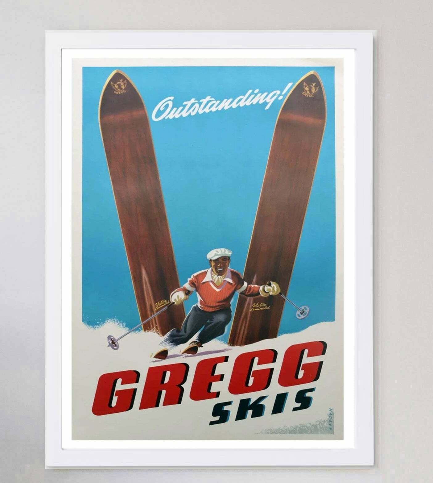 Gregg Skis Vendor 1980 Original Vintage Poster photo for sale