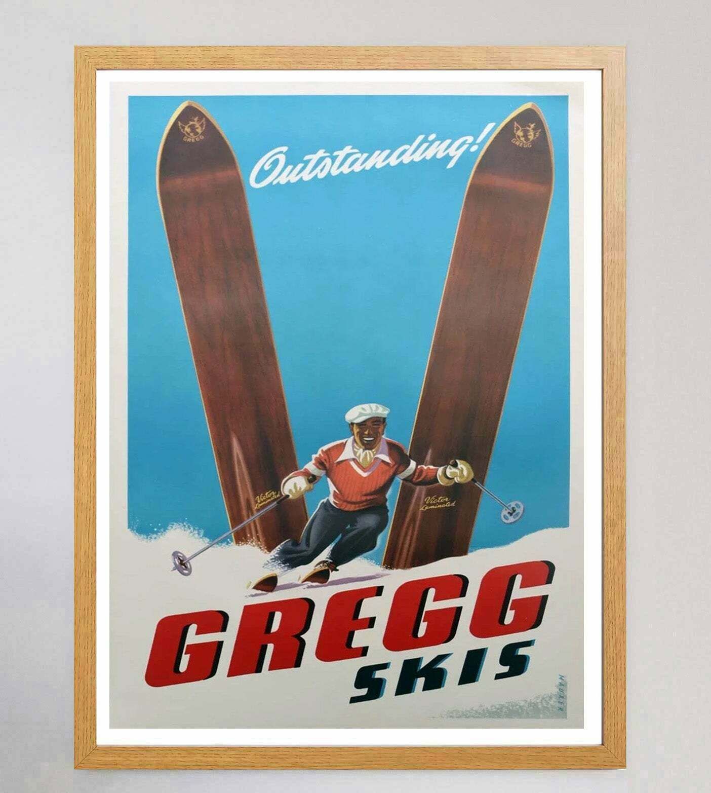 Gregg Skis Vendor 1980 Original Vintage Poster photo Art