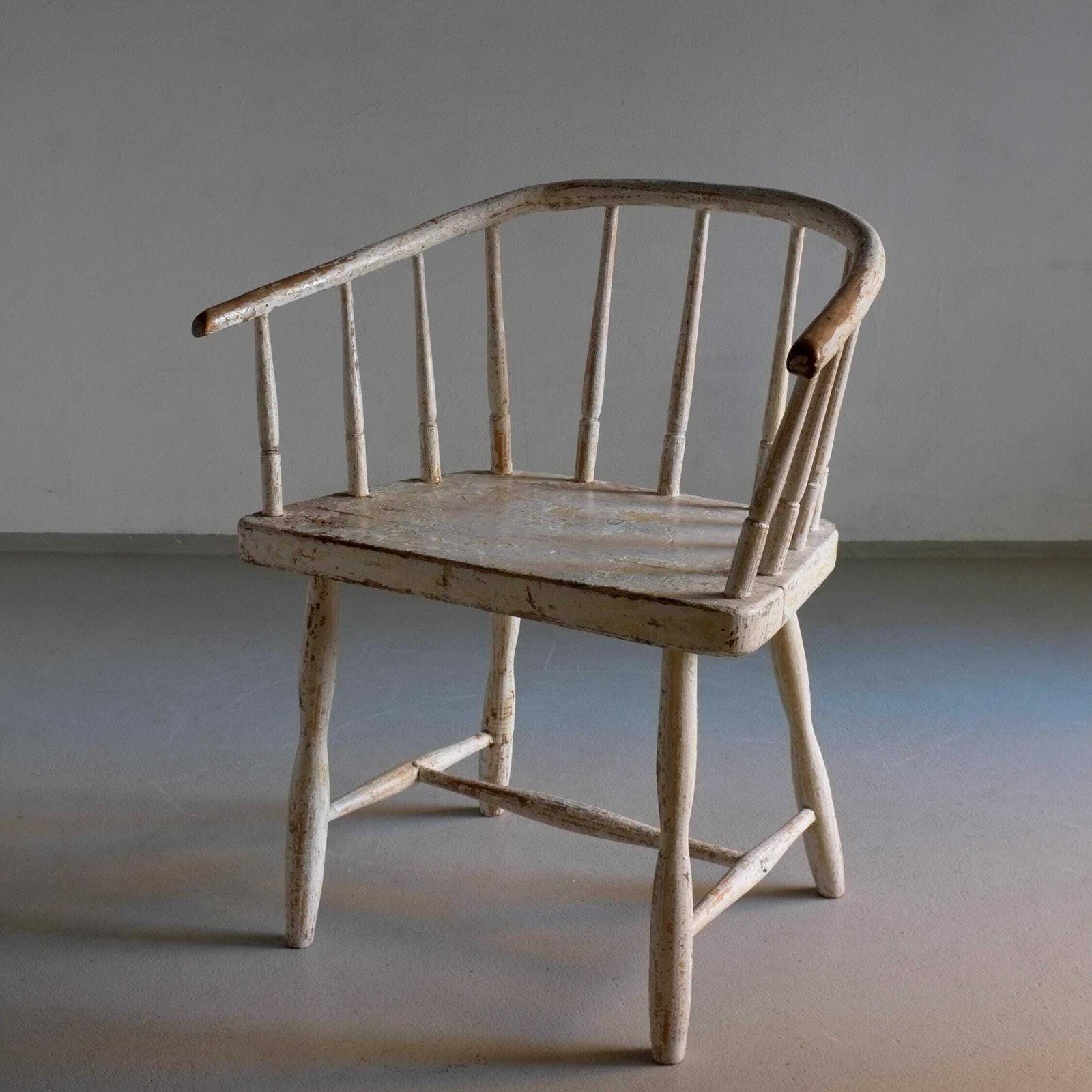 Wabi Sabi White Painted Armchair | Latvia | 1900s