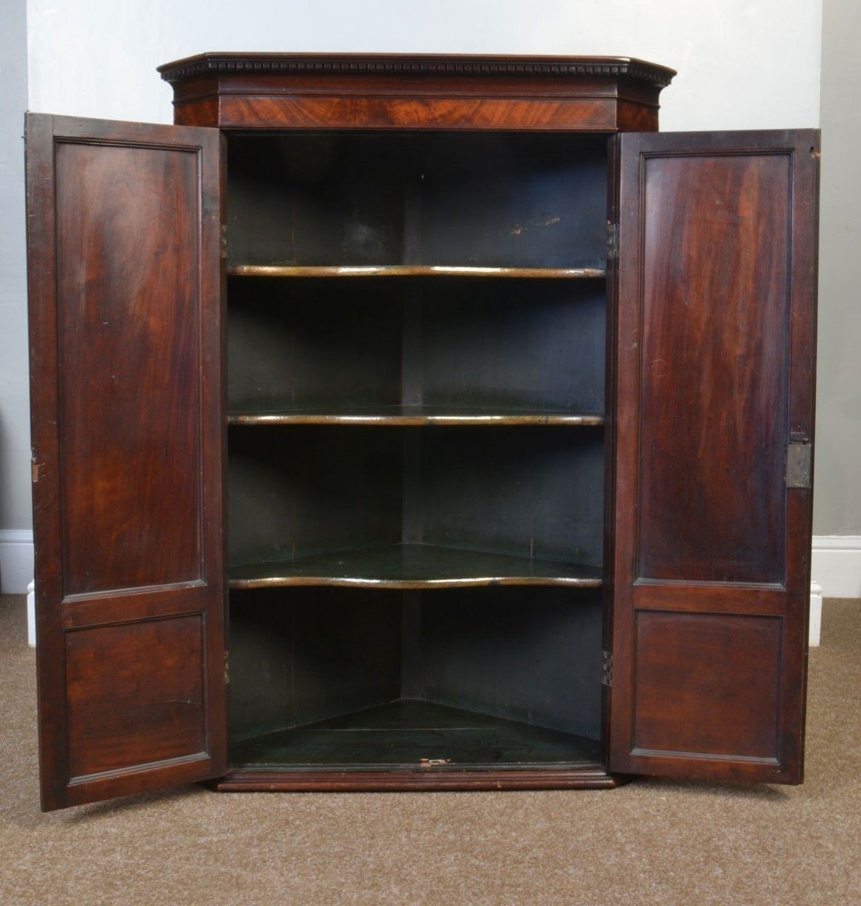 George III Mahogany Wall Hanging Corner Cabinet photo furniture