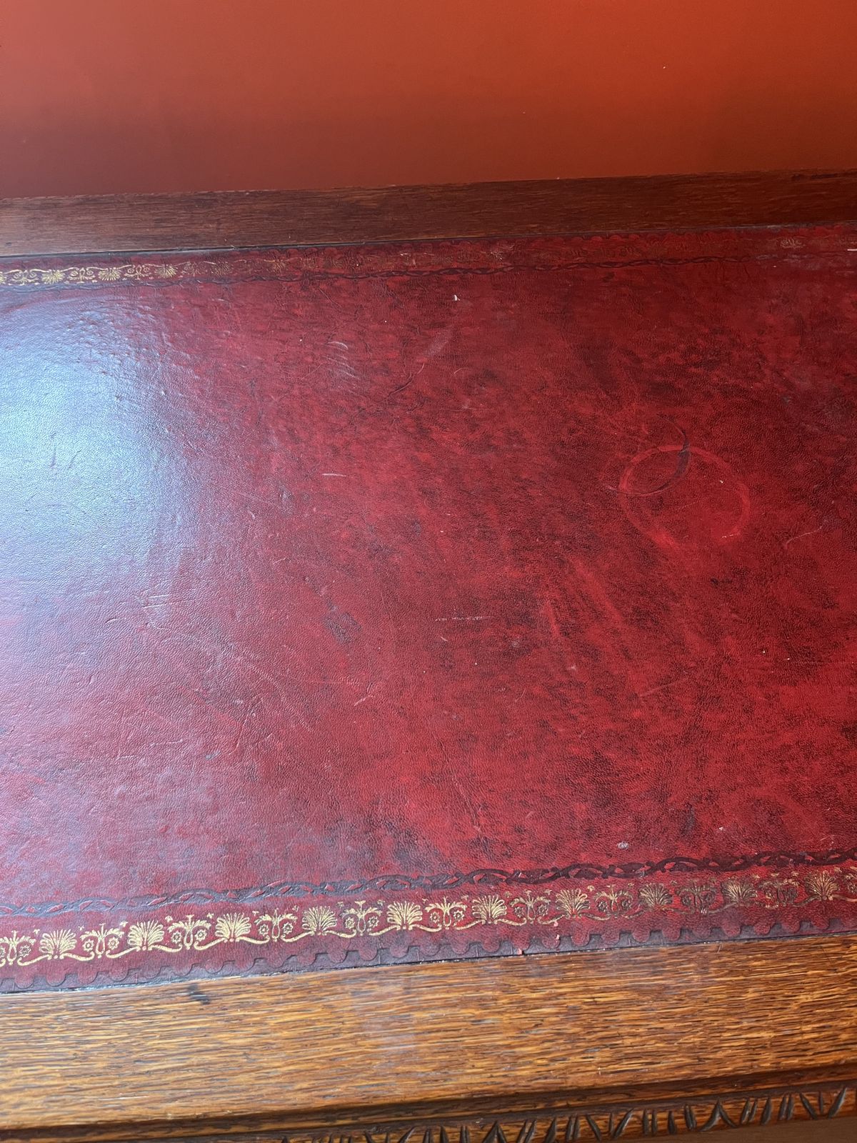 Victorian Carved Oak Green Man Desk photo Furniture