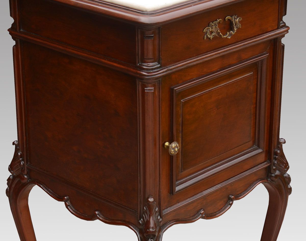Mahogany Marble Top Bedside Cabinet Circa 1900 photo 780.0