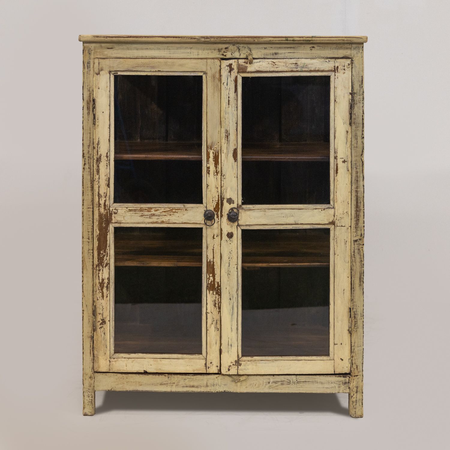 Wooden Pinjara Cabinet With Glass Doors & Side Panels S 17 photo furniture