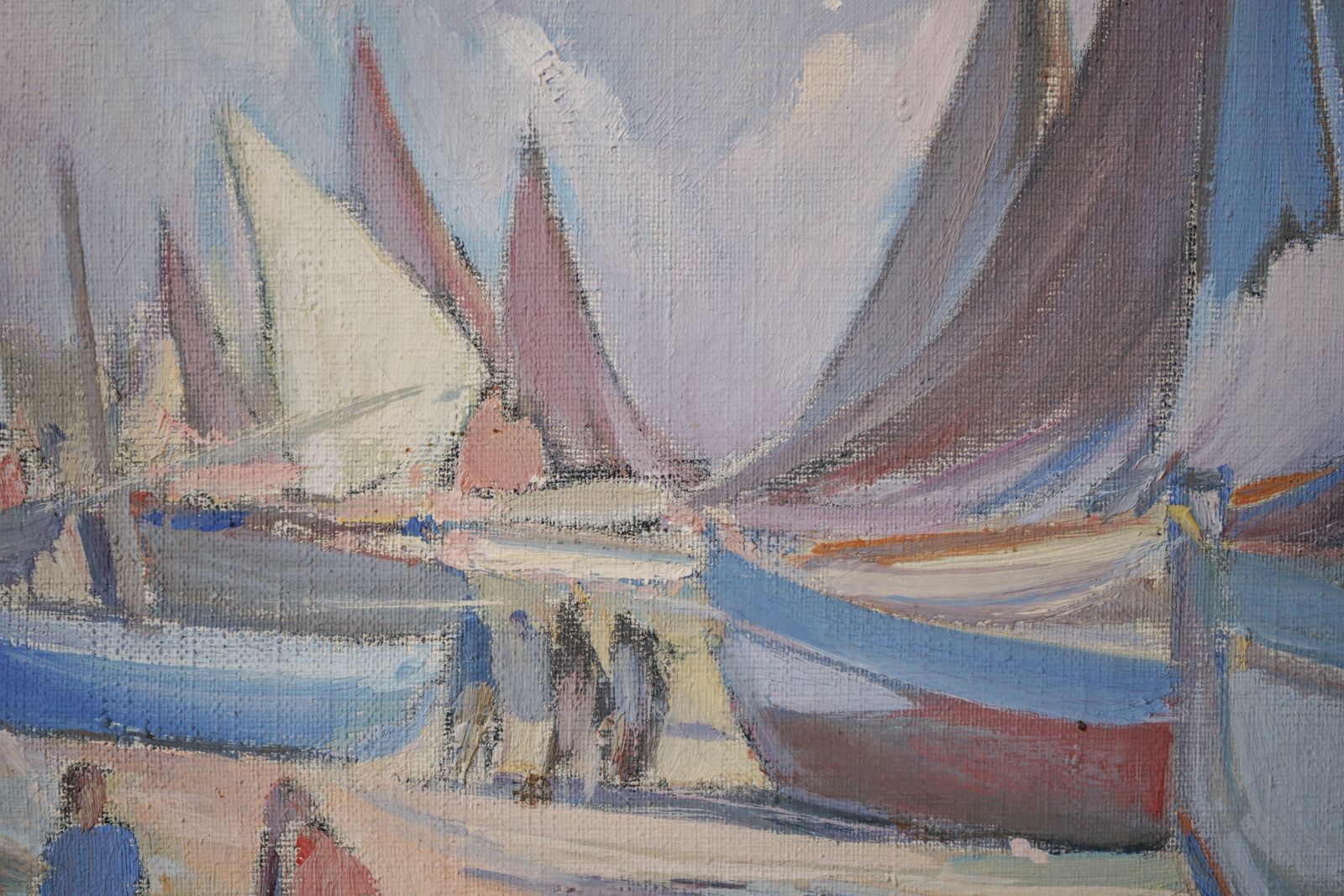 Fishing Boats On The Beach, 1940s photo Art