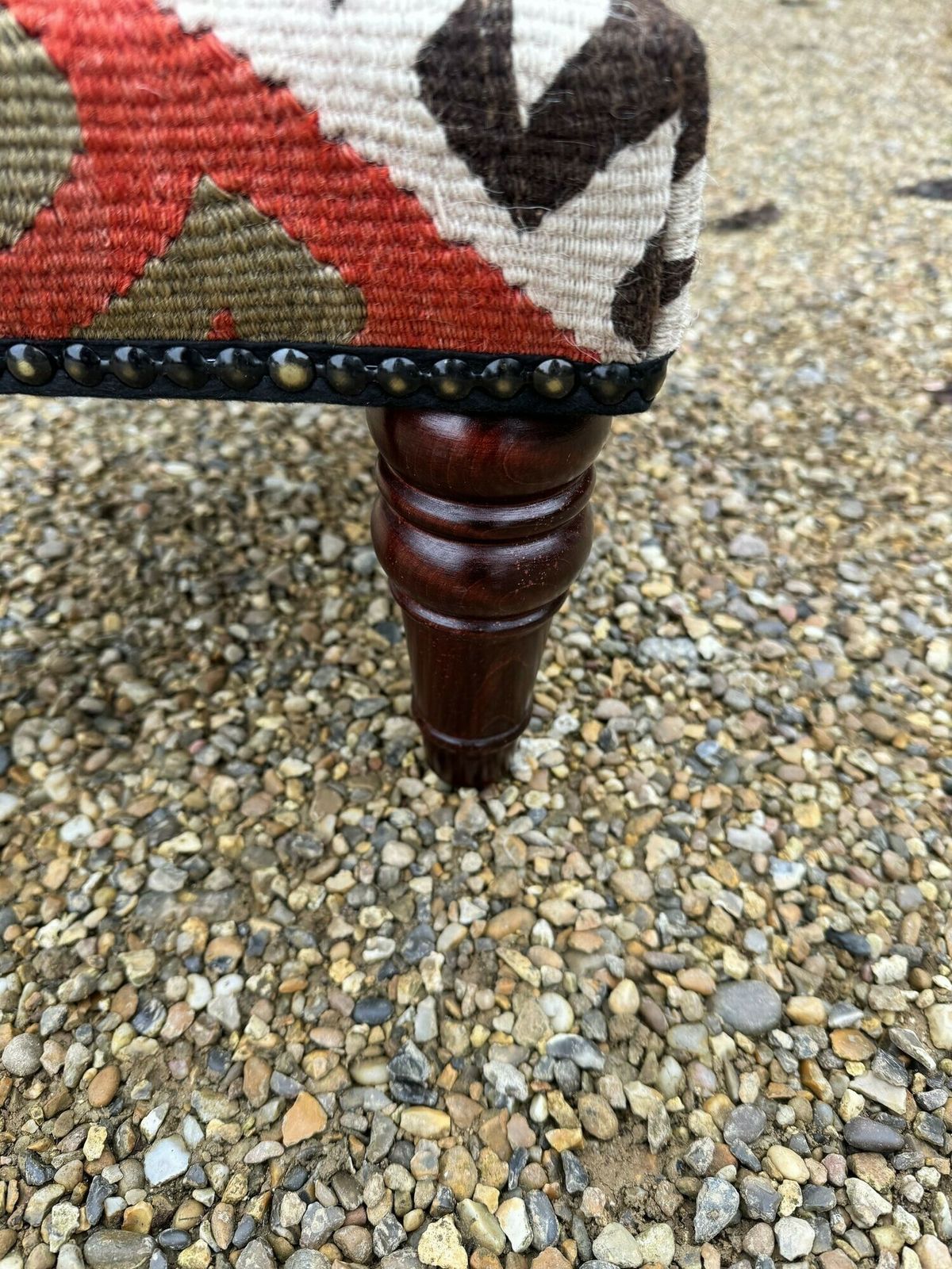 Furniture Kilim Covered Stool 0.41m X 0.32m X H0.26m photo