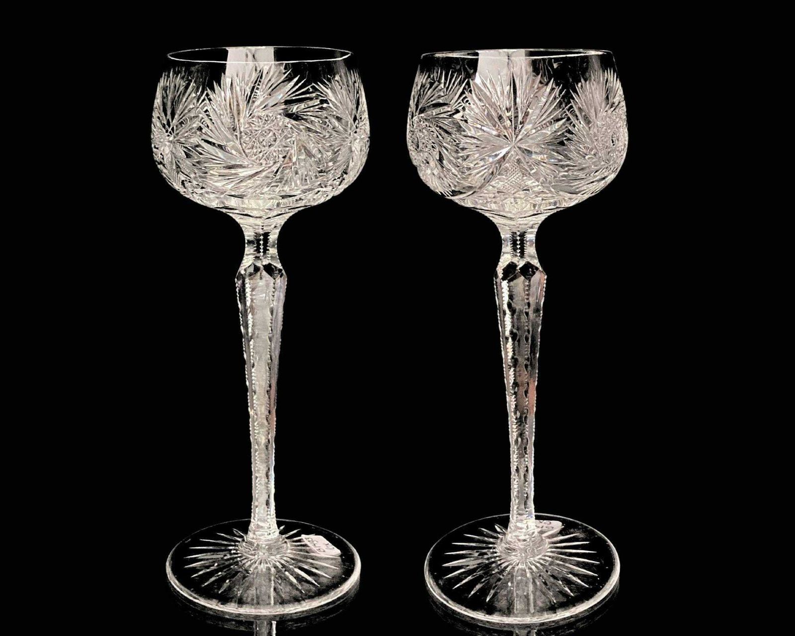 Crystal Wine Glasses | 6pcs | Cutcrystal | Exquisite Glassware | France