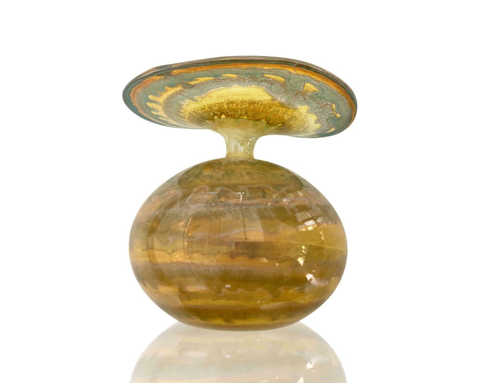 Studio Art Glass | Mouth Blown Golden Vase| 1pcs photo furniture