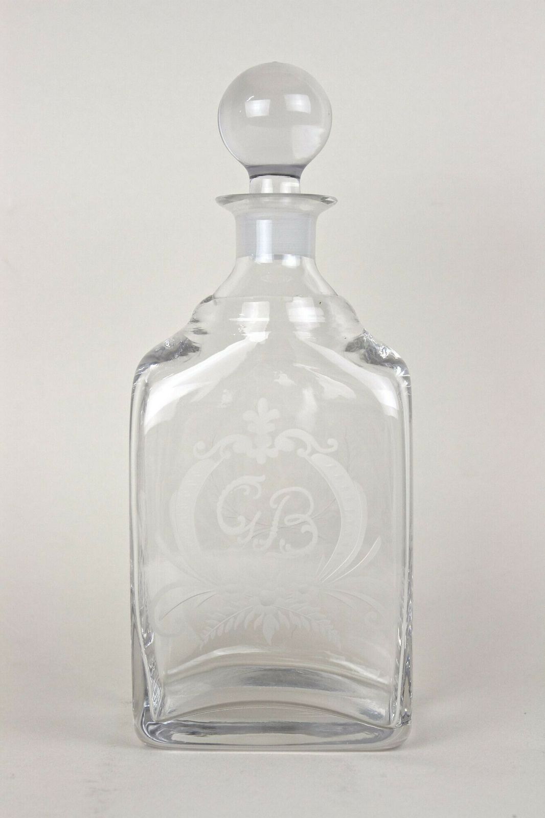 photo buy 20th Century Art Nouveau Decanter/ Liquor Glass Bottle, Engraved, At Ca. 1915