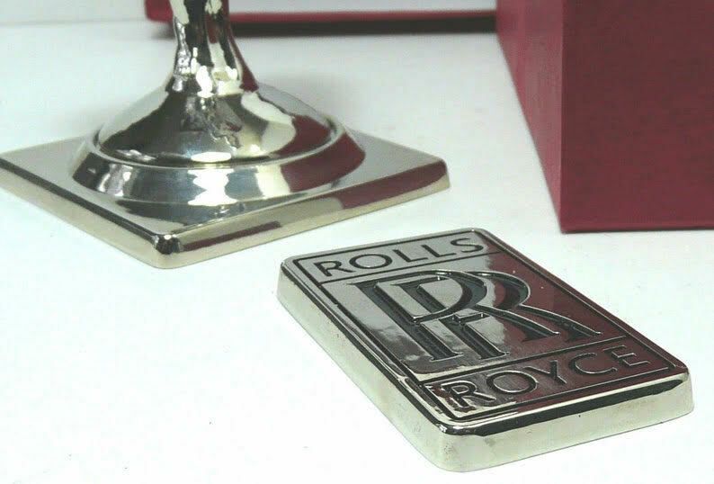 Rare Silver Plated Rolls Royce Spirit Of Ecstasy Display Ornament Mascot Emblem Statue Gift Boxed Bentley Motors Classic Car   Presentation Gift Set photo furniture