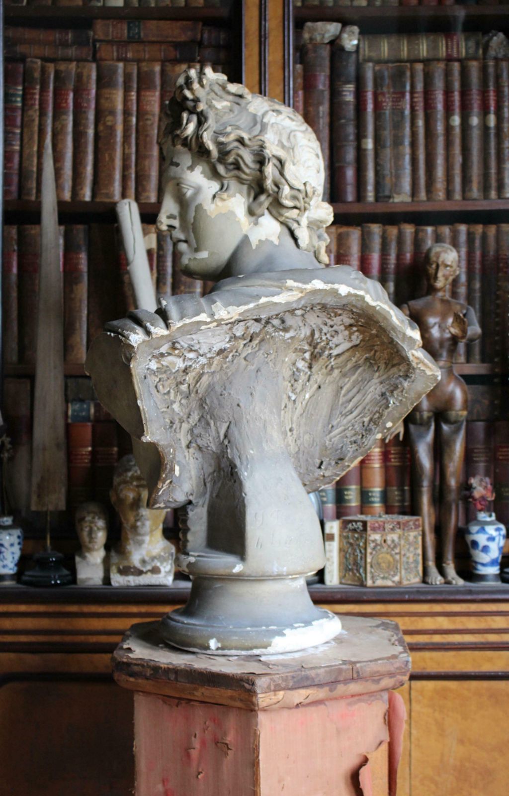 photo vinterior 19th C Classical Plaster Bust Apollo By Louis Brugiotti London Grand Tour