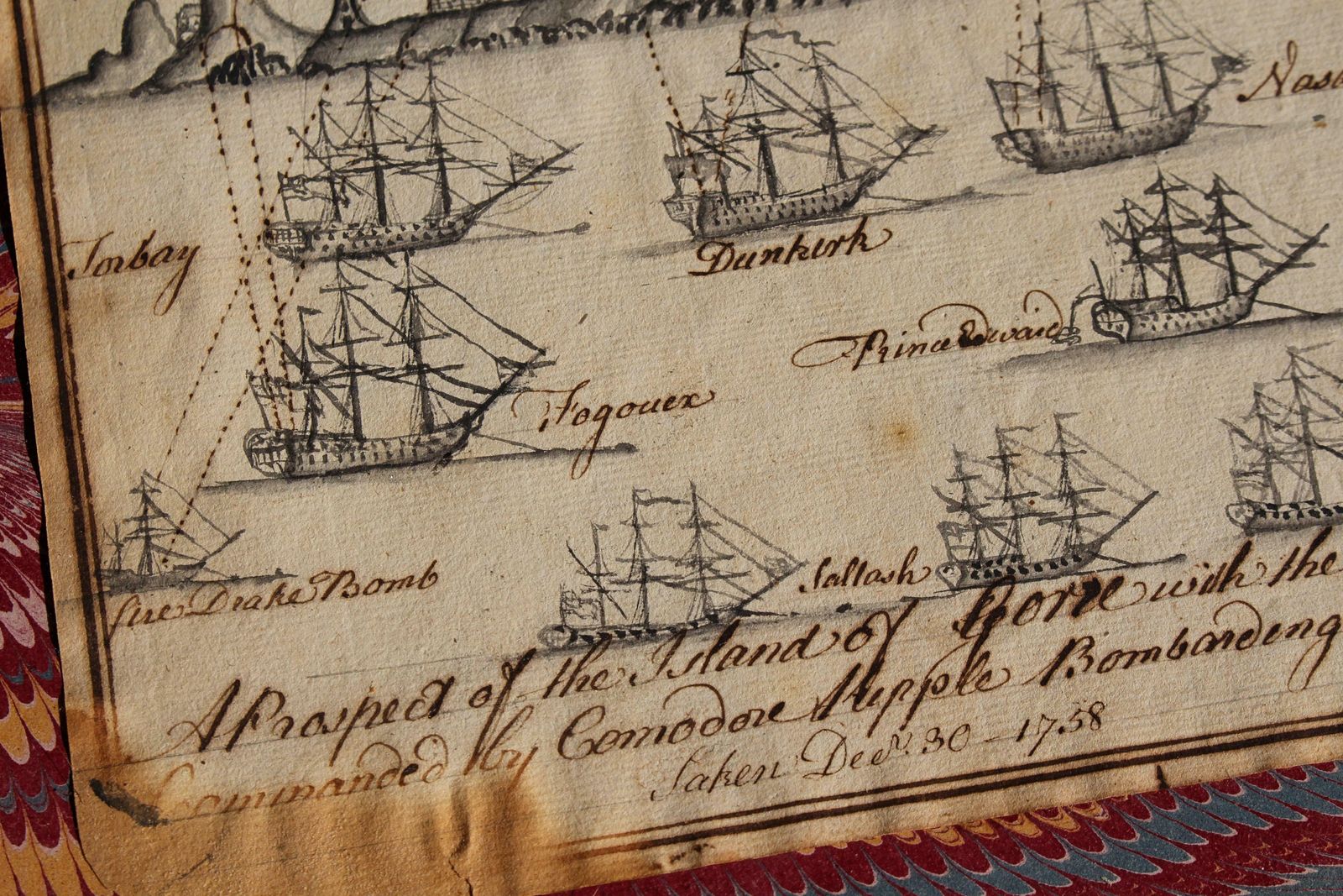 Late 18th C Sailors Naval Maritime Nautical Folk Art Pen & Ink Sketch's photo furniture