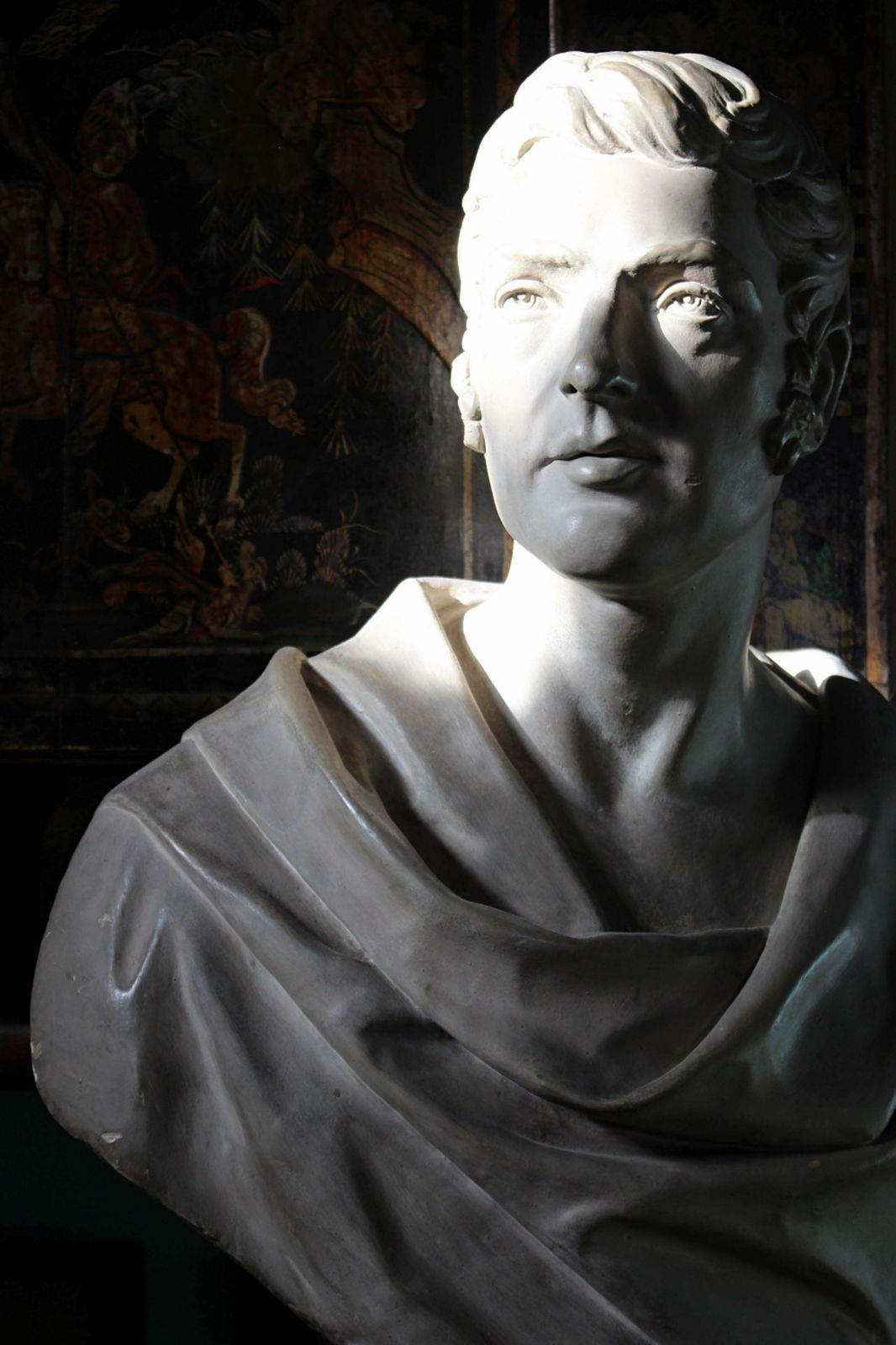 19thc Plaster Bust On Faux Porphyry Marble Column Of Architect Matthew Habershon photo 2755.0