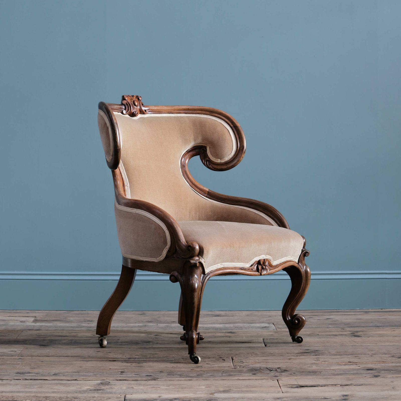 19th Century Carved Rosewood Armchair photo for sale