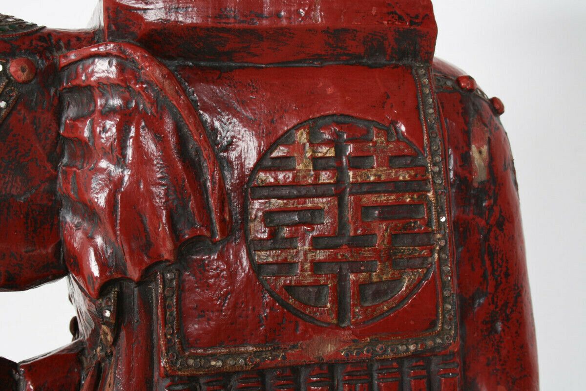 photo for sale Large Carved Wood Hand Painted Elephant Side Table | Plant Stand | Shelf Art