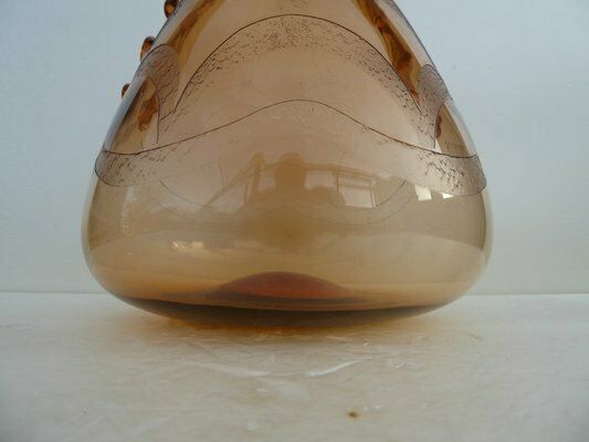 Italian Art Glass Art Deco Murano With Cameo Etched Pattern Vase Attributed To Cappellin Vittorio Zecchin photo vinterior