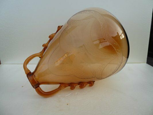 Italian Art Glass Art Deco Murano With Cameo Etched Pattern Vase Attributed To Cappellin Vittorio Zecchin photo buy
