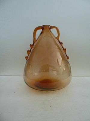 3083.0 Italian Art Glass Art Deco Murano With Cameo Etched Pattern Vase Attributed To Cappellin Vittorio Zecchin photo