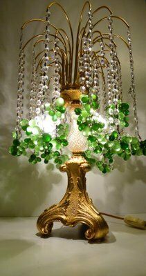 Waterfall Murano Table Lamp In Glass And Bronze, 1970s photo vintage
