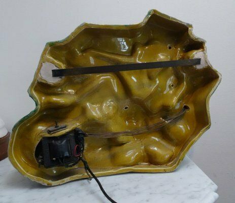 Art Large Italian Or French Majolica Ceramic Wall Fountain With Lighting, 1920s 1940s photo