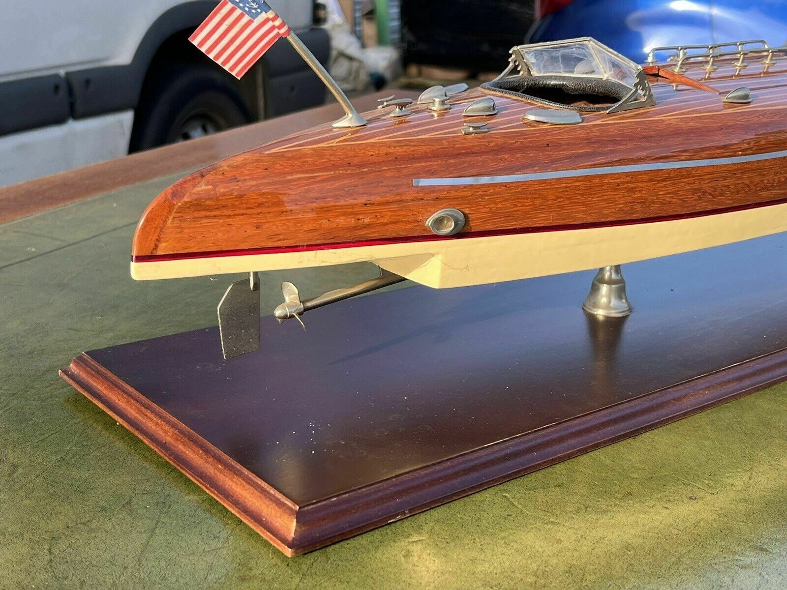 photo furniture Large Highly Detailed Wooden Model Of A Boat