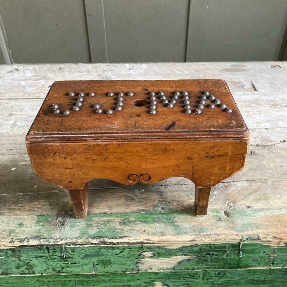 Folk Art Child's Stool, 1800s, Antique photo Furniture