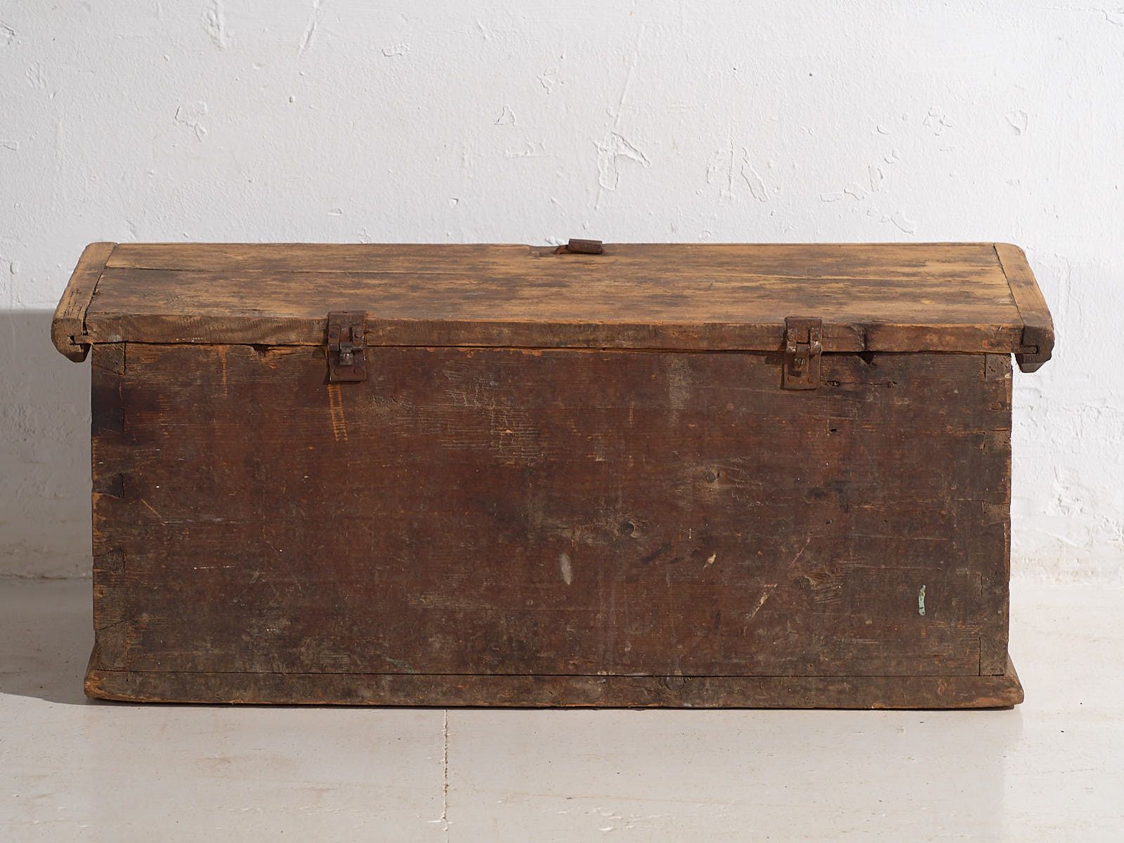Furniture Antique Painted Chest With Floral Motifs (C.1900) #72 photo