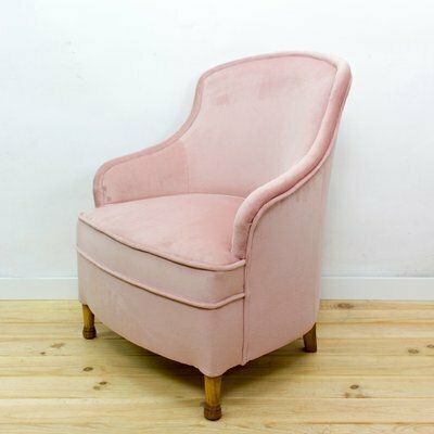 photo for sale Mid Century Fabric And Wood Armchair, 1950s