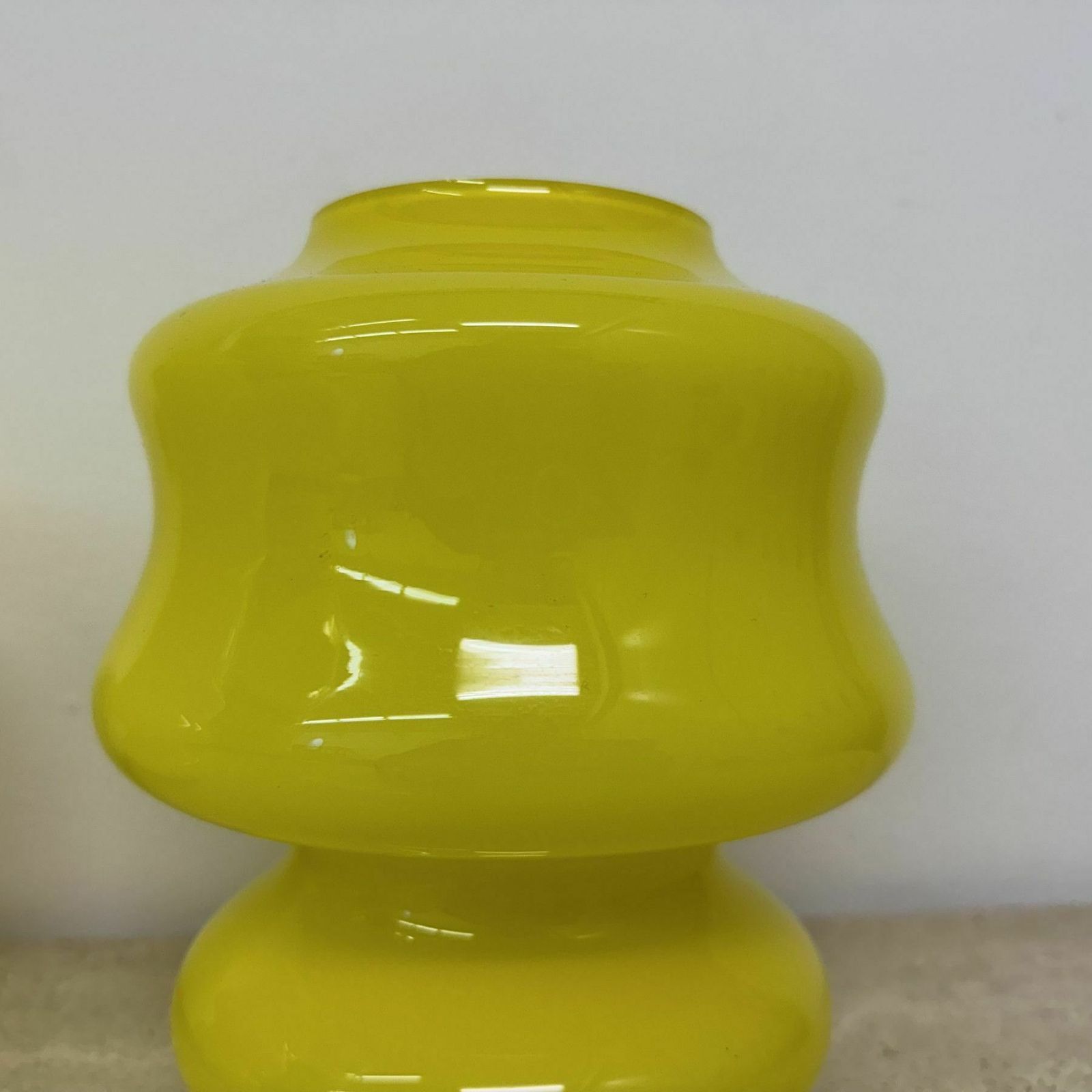 Verlichting Set Van 2 Space Age Gele Glazen Tafellampen Ve Art Italy Design, Jaren 1970 photo