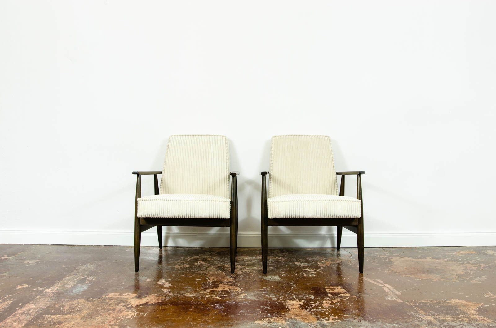 Furniture Pair Of Vintage Armchairs By H. Lis, Poland, 1960's photo
