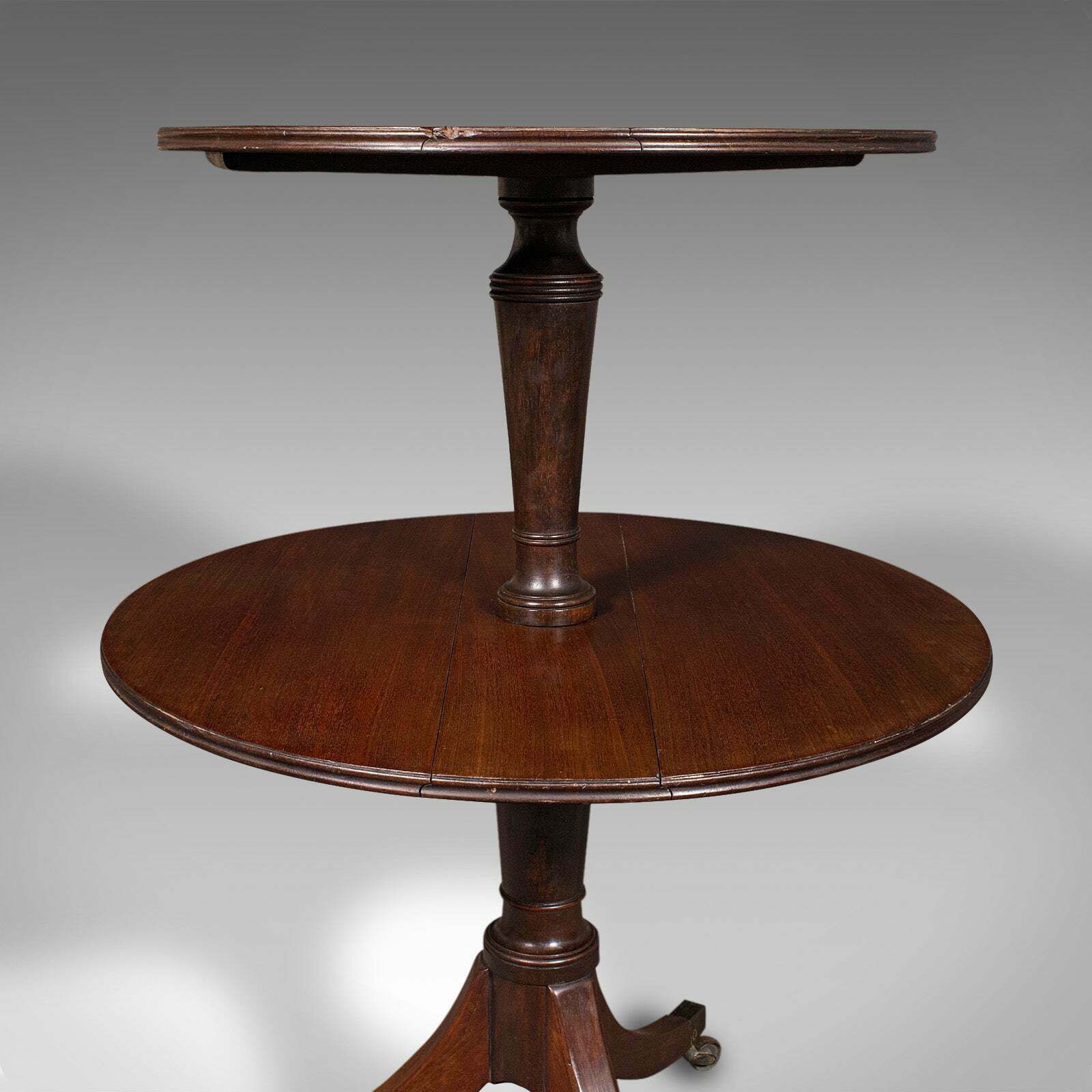photo for sale Antique Folding Dumb Waiter, English, Two Tier Serving Stand, Georgian, C.1800
