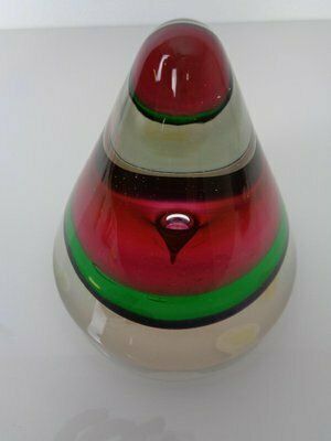 Sommerso Murano Cone Glass Paperweight, Italy, 1970s photo Home Decor