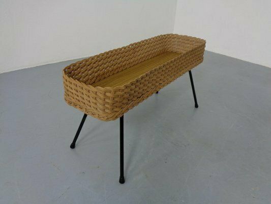 Large German Flower Planter In Rattan And Steel, 1950s photo 265.0