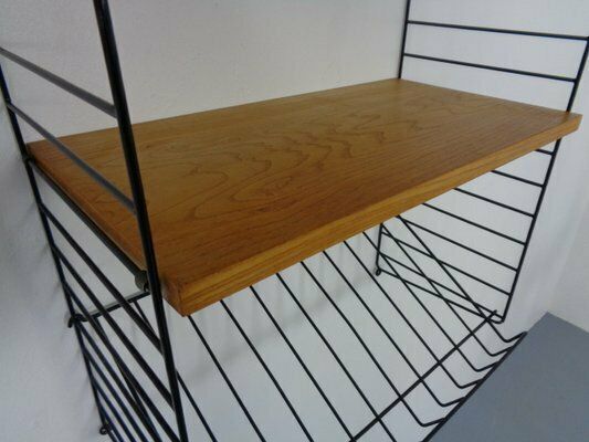 photo vinterior Swedish Wall Unit In Ash And Metal By Kajsa & Nils Nisse Strinning For String, 1950s