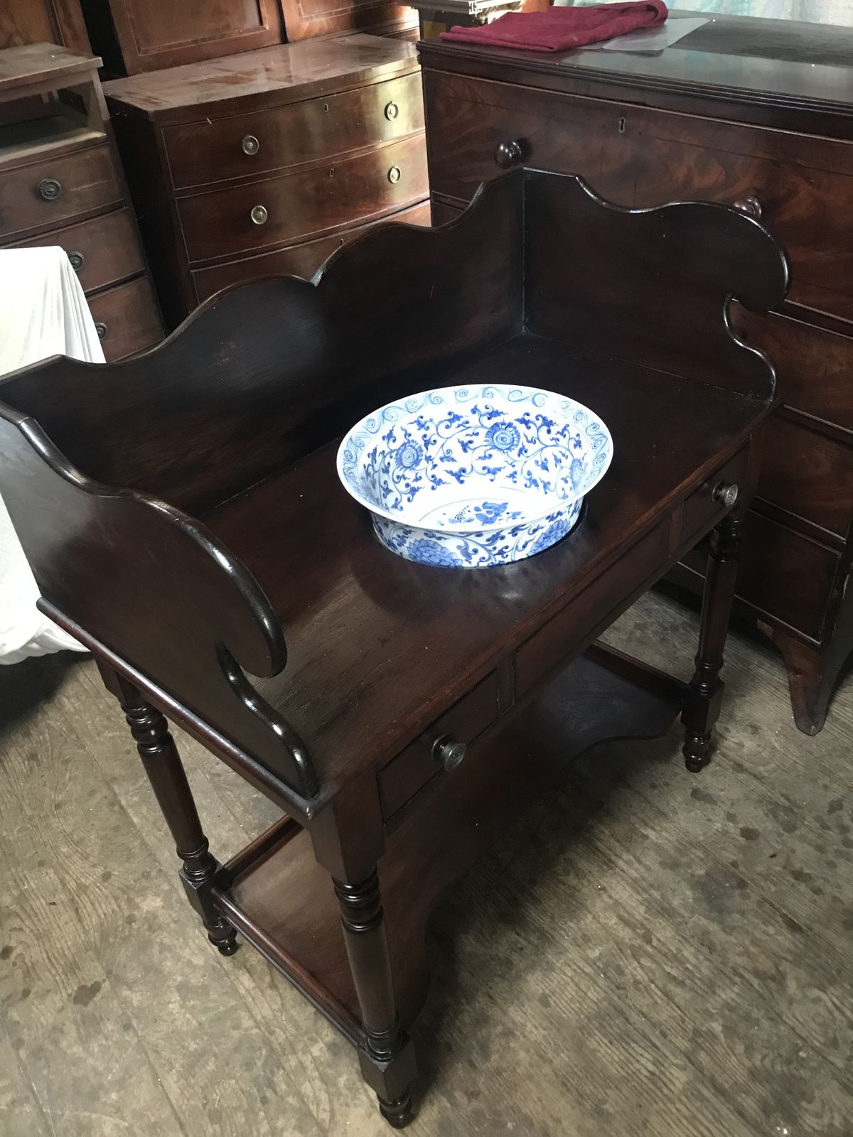 Victorian Mahogany Washstand With Bowl From An Exclusive Country House Hotel . photo furniture