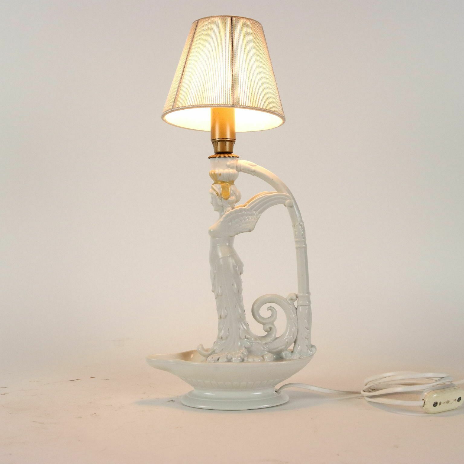 Pair Of Neoclassical Style Lamps Porcelain Italy XX Century photo Lighting