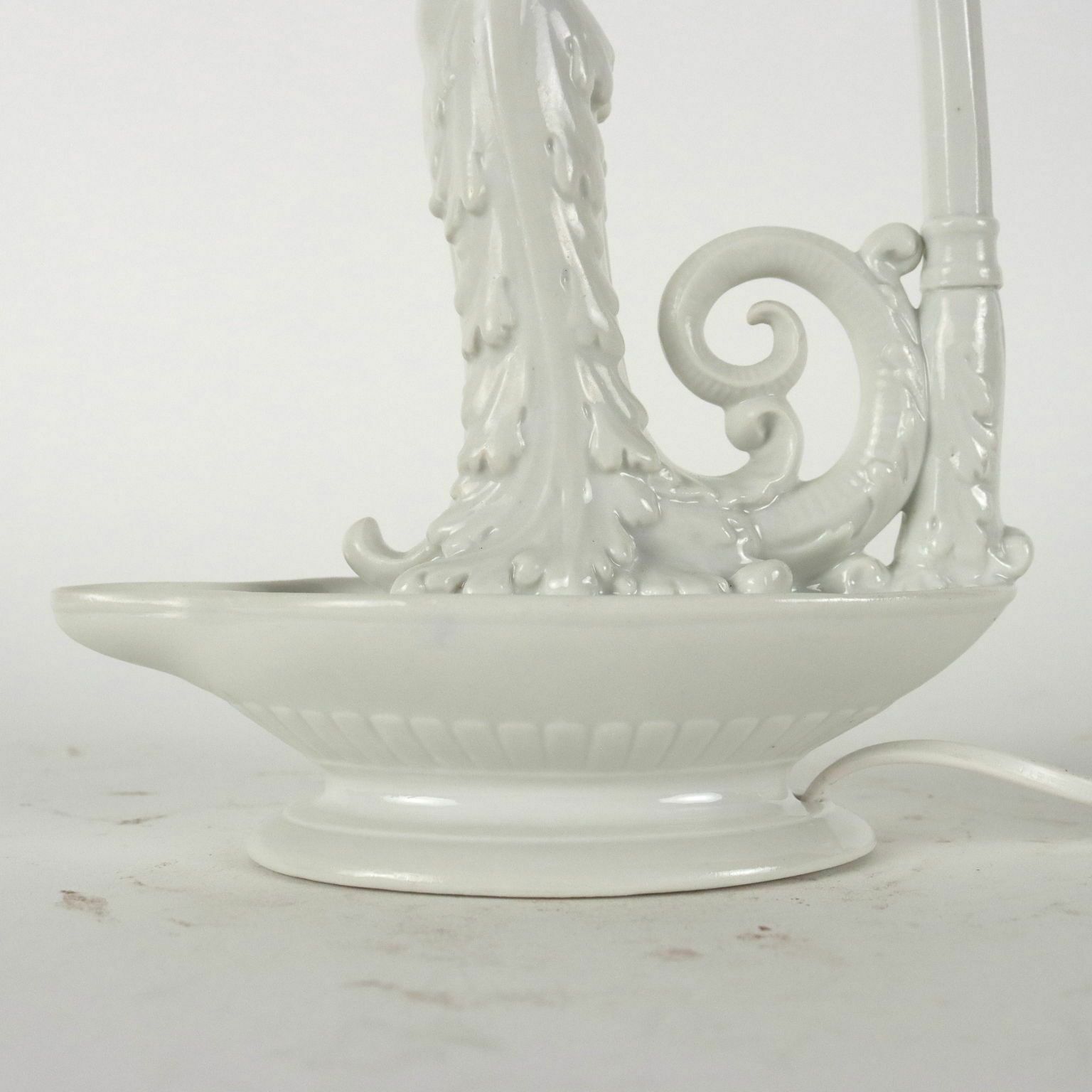 photo for sale Pair Of Neoclassical Style Lamps Porcelain Italy XX Century