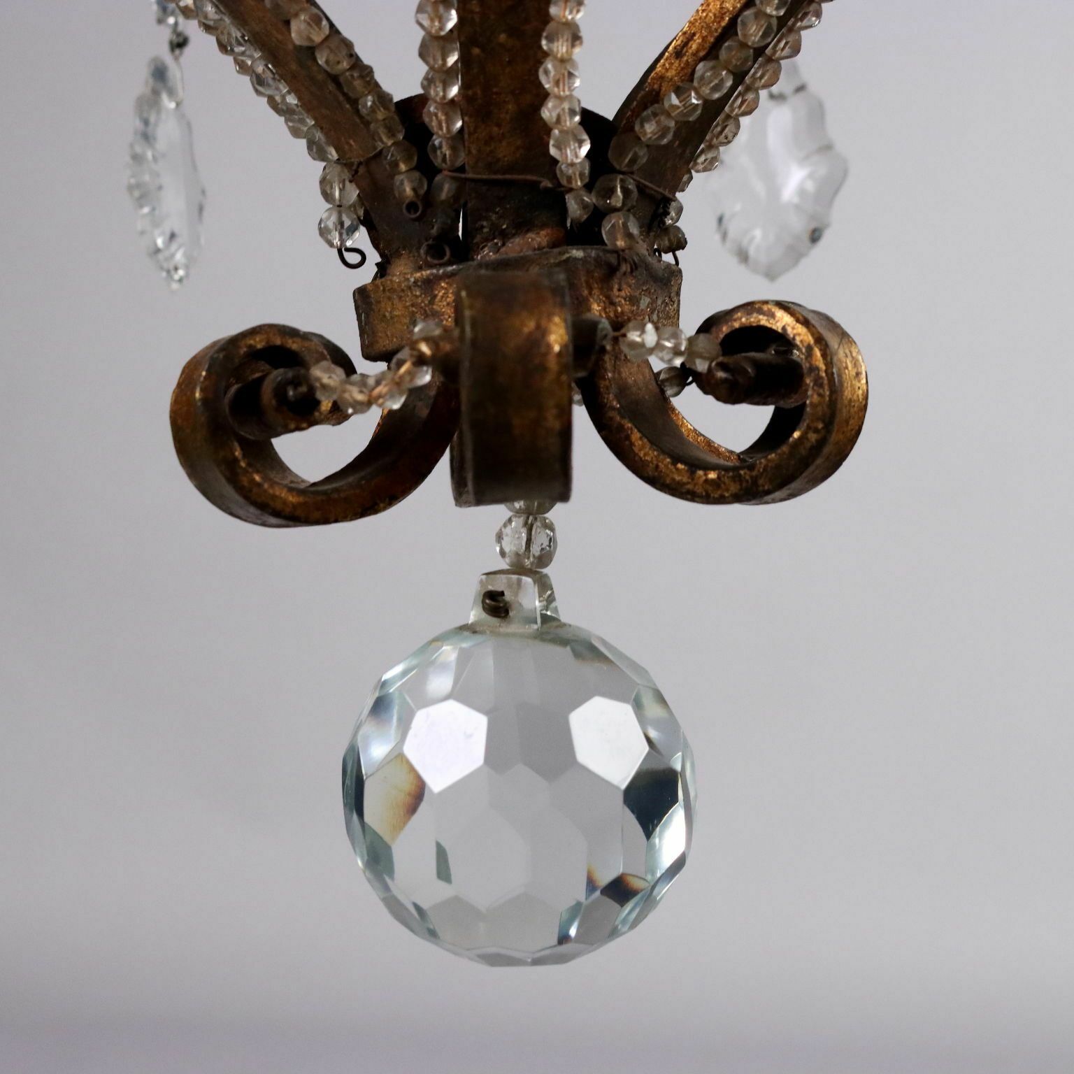 Antique 6 Lights Chandelier Wrought Iron Italy XIX Century photo buy