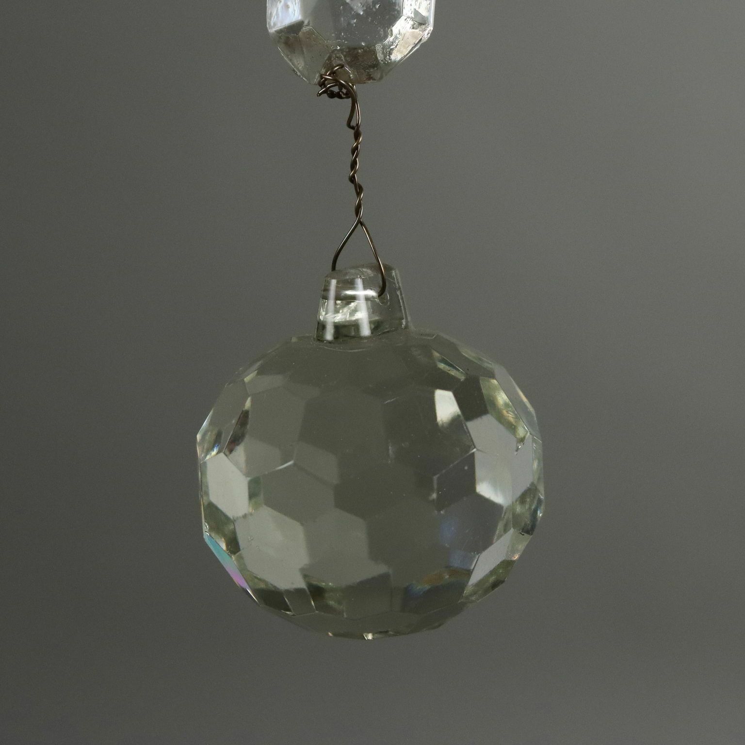 Antique Chandelier Metal Glass Italy XX Century photo vintage